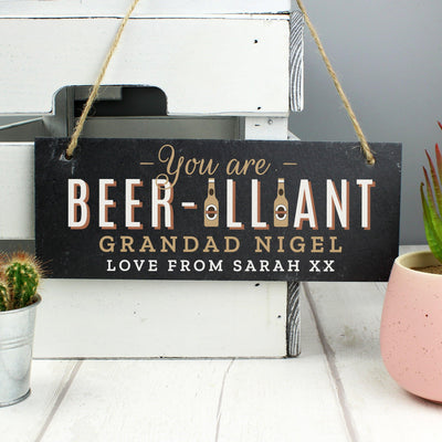 Personalised Beer-illiant Hanging Slate Plaque - Shop Personalised Gifts