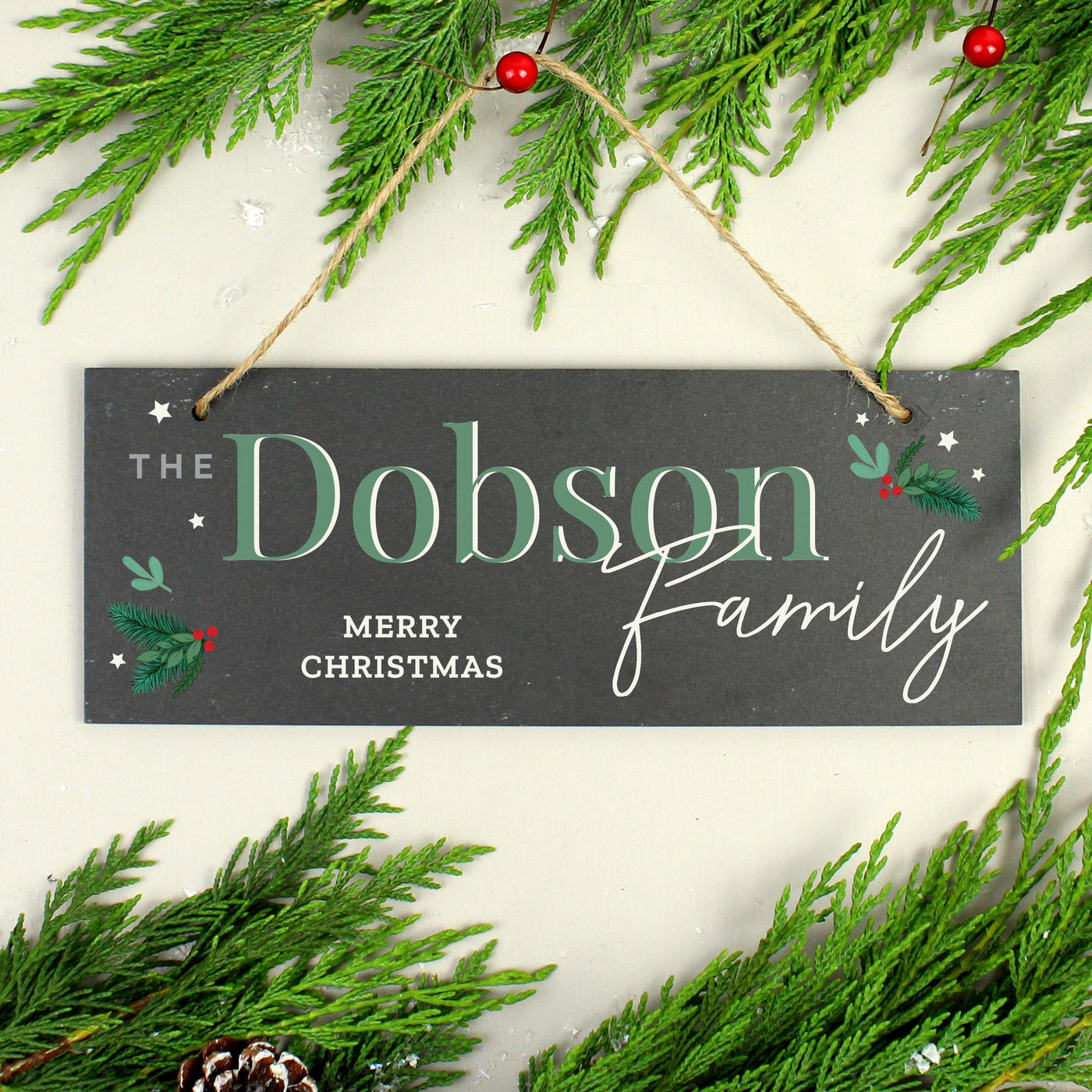 Personalised Christmas Hanging Slate Plaque - Shop Personalised Gifts