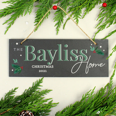 Personalised Christmas Hanging Slate Plaque - Shop Personalised Gifts