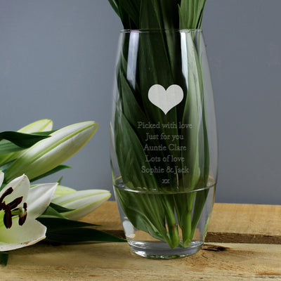 Personalised Heart Bullet Vase - Shop Personalised Gifts