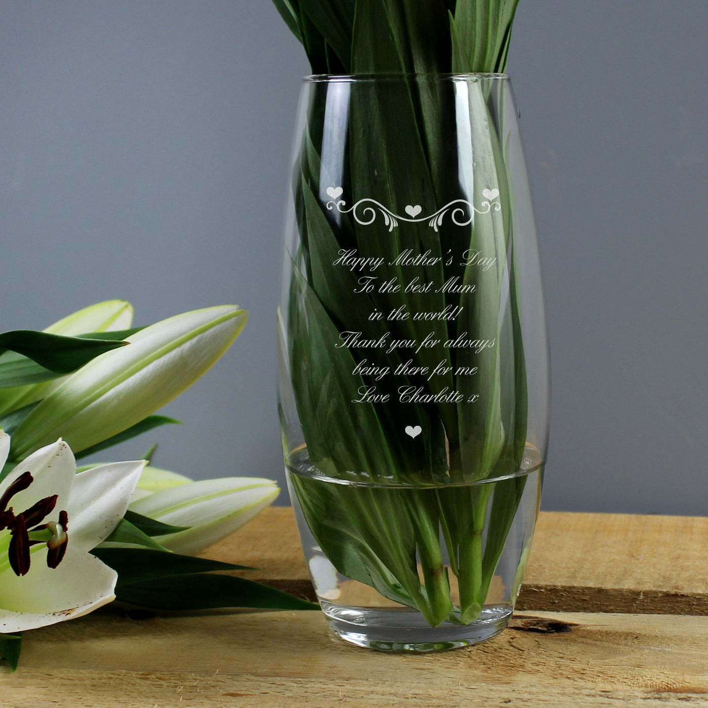 Personalised Hearts & Swirls Bullet Vase - Shop Personalised Gifts