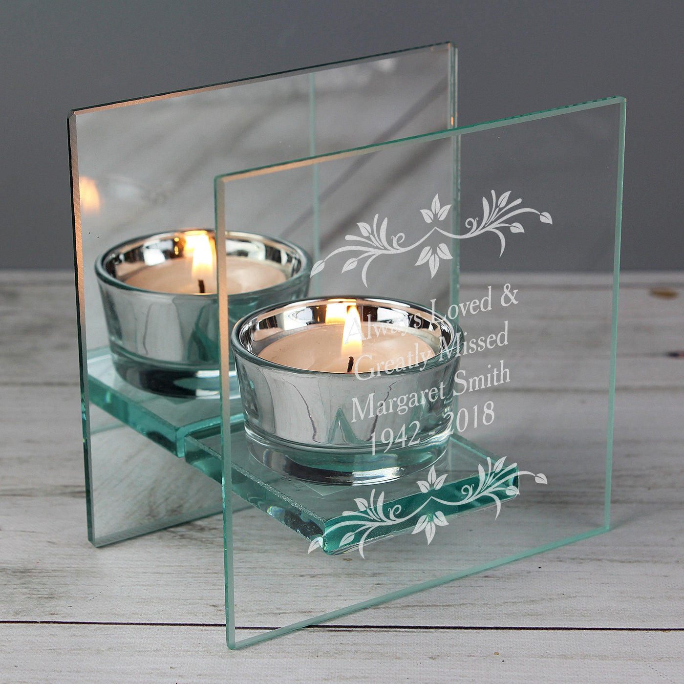 Personalised Sentiments Mirrored Glass Tea Light Candle Holder - Shop Personalised Gifts
