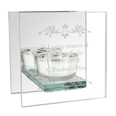 Personalised Sentiments Mirrored Glass Tea Light Candle Holder - Shop Personalised Gifts
