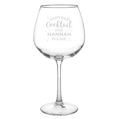 Personalised Another Cocktail Balloon Glass