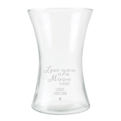 Personalised Love You To The Moon and Back Glass Vase - Shop Personalised Gifts