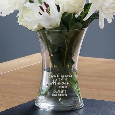 Personalised Love You To The Moon and Back Glass Vase - Shop Personalised Gifts