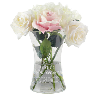 Personalised 'Happy Anniversary' Glass Vase - Shop Personalised Gifts