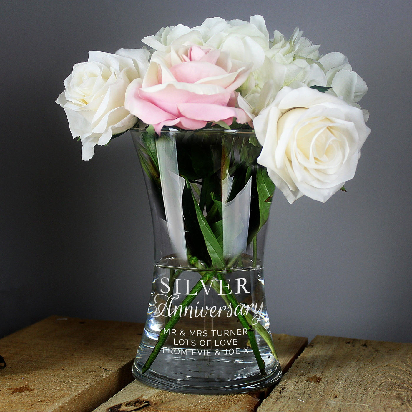 Personalised 'Silver Anniversary' Glass Vase - Shop Personalised Gifts