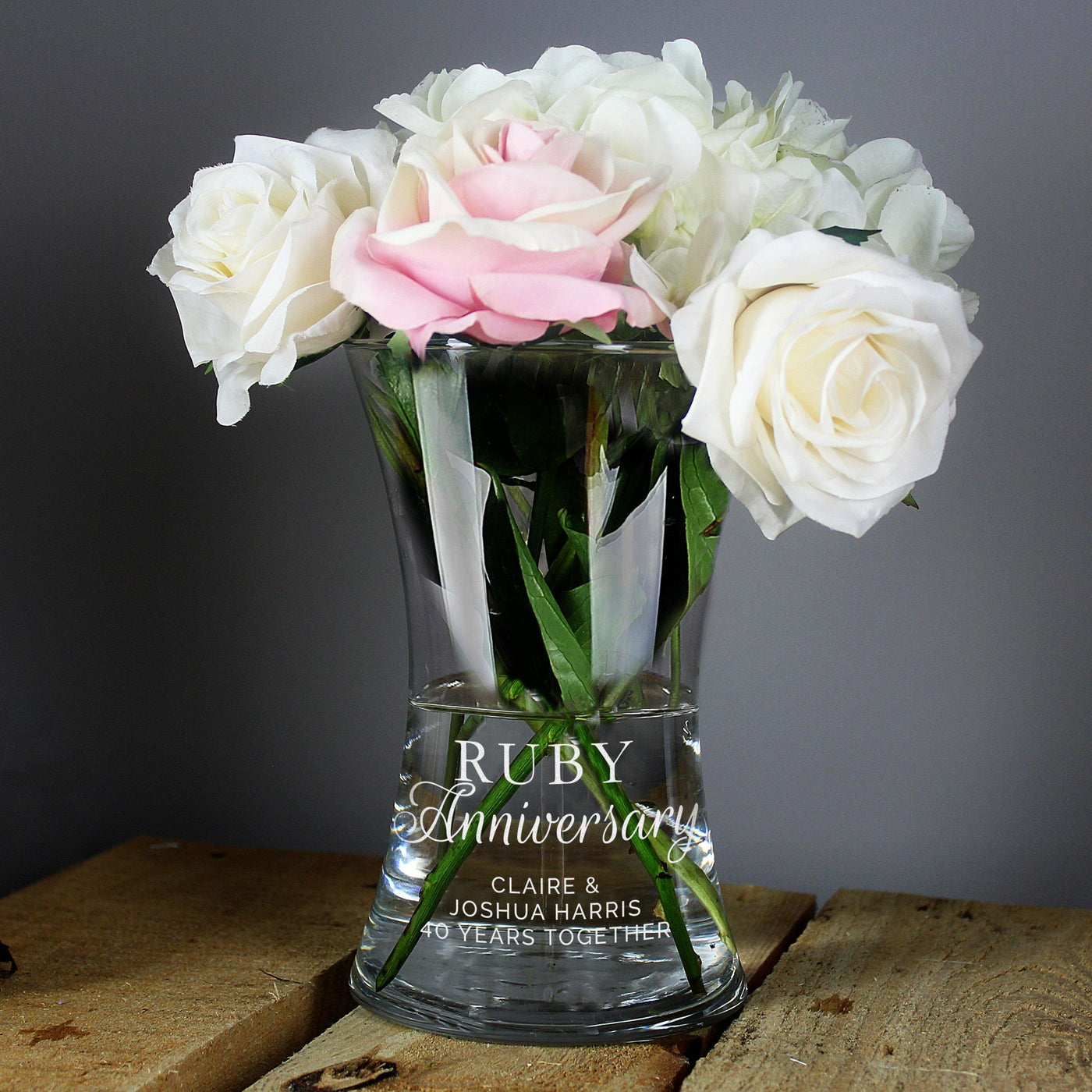 Personalised 'Ruby Anniversary' Glass Vase - Shop Personalised Gifts