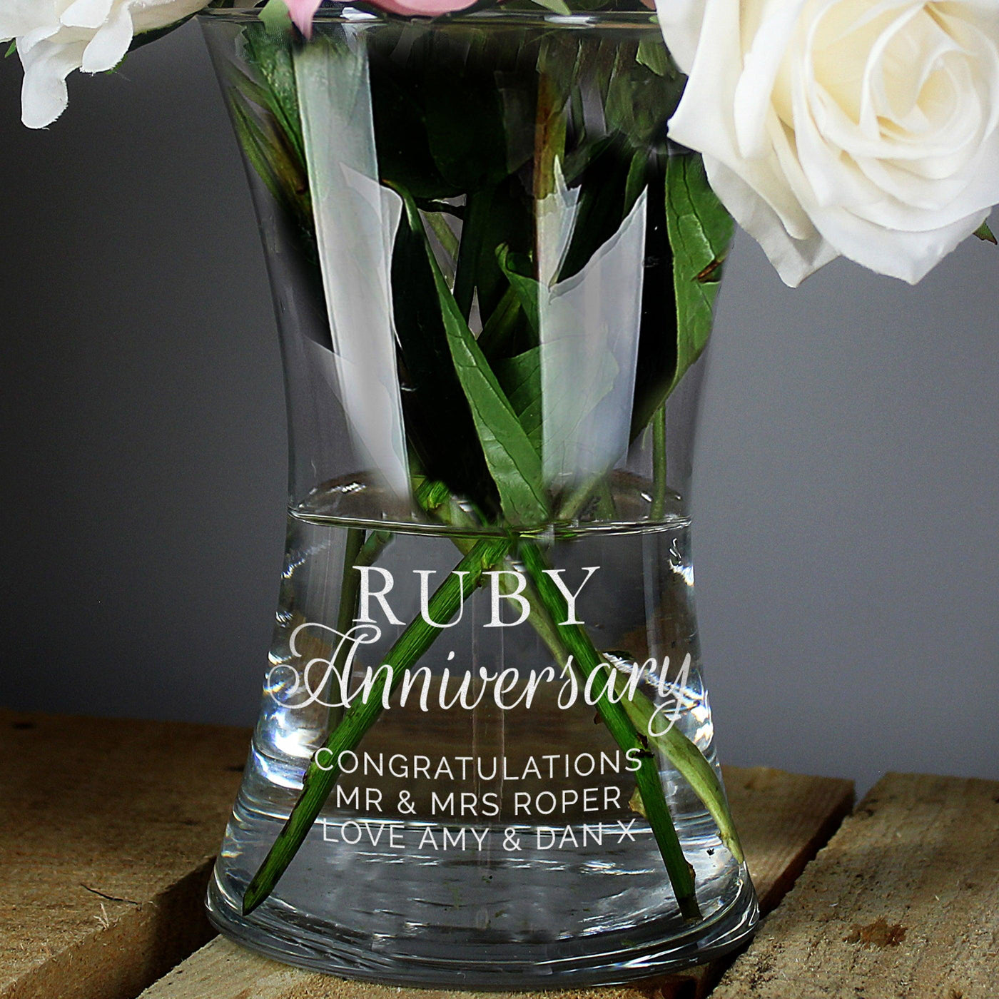 Personalised 'Ruby Anniversary' Glass Vase - Shop Personalised Gifts