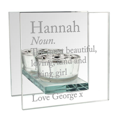 Personalised Definition Mirrored Glass Tea Light Candle Holder - Shop Personalised Gifts