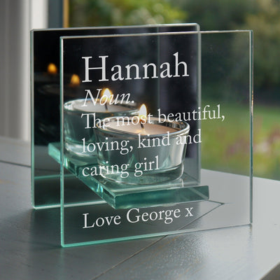 Personalised Definition Mirrored Glass Tea Light Candle Holder - Shop Personalised Gifts