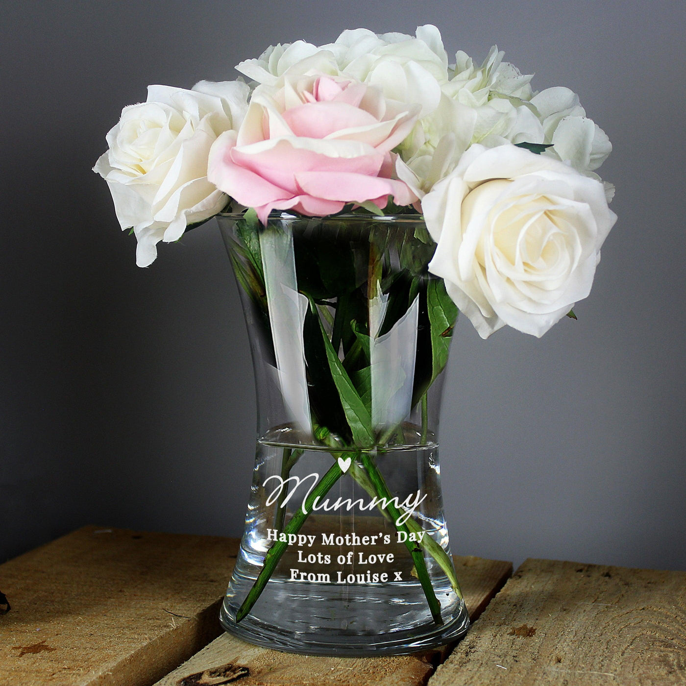 Personalised Love Heart Glass Vase - Shop Personalised Gifts