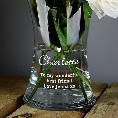 Personalised Love Heart Glass Vase - Shop Personalised Gifts