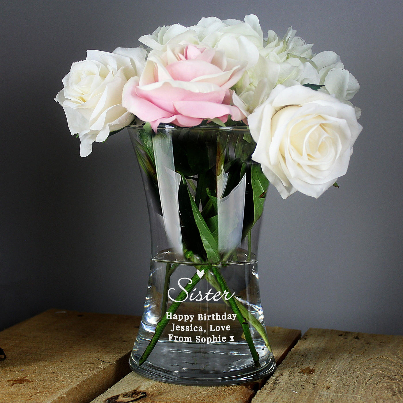 Personalised Love Heart Glass Vase - Shop Personalised Gifts