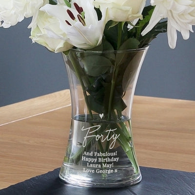 Personalised Big Age Glass Vase - Shop Personalised Gifts