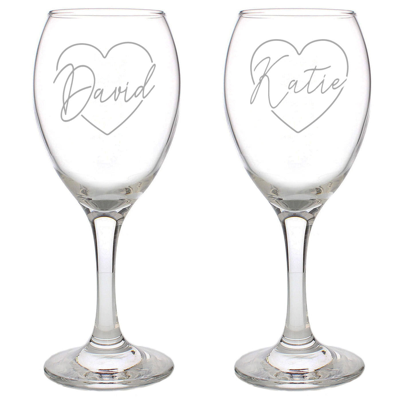 Personalised Heart Name Wine Glass Set - Shop Personalised Gifts