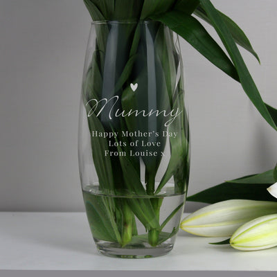 Personalised Love Heart Glass Bullet Vase - Shop Personalised Gifts