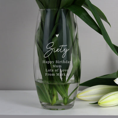 Personalised Big Age Glass Bullet Vase - Shop Personalised Gifts