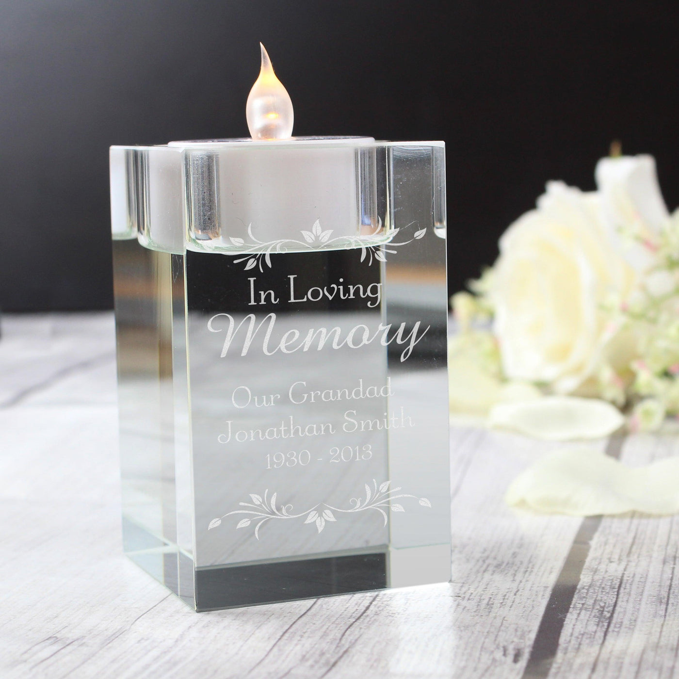 Personalised Sentiments Glass Memorial Tea Light Holder - Shop Personalised Gifts