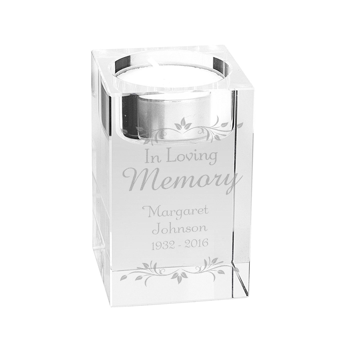 Personalised Sentiments Glass Memorial Tea Light Holder - Shop Personalised Gifts