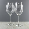 Personalised Free Text Hand Cut Heart Pattern Pair of Wine Glasses - Shop Personalised Gifts