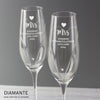 Personalised Hand Cut Heart Celebration Pair of Flutes with Gift Box - Shop Personalised Gifts