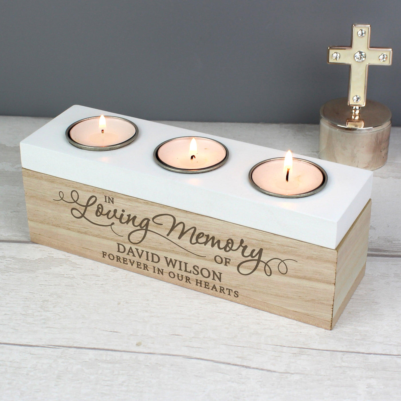 Personalised In Loving Memory Triple Tea Light Box - Shop Personalised Gifts