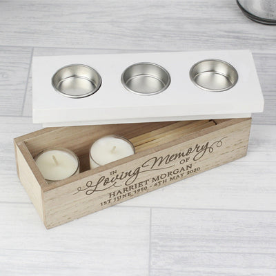 Personalised In Loving Memory Triple Tea Light Box - Shop Personalised Gifts