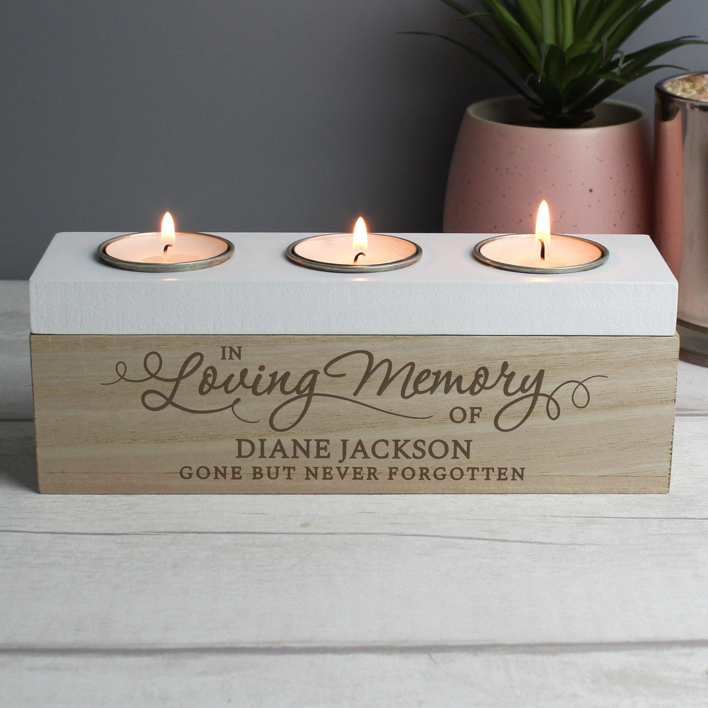 Personalised In Loving Memory Triple Tea Light Box - Shop Personalised Gifts