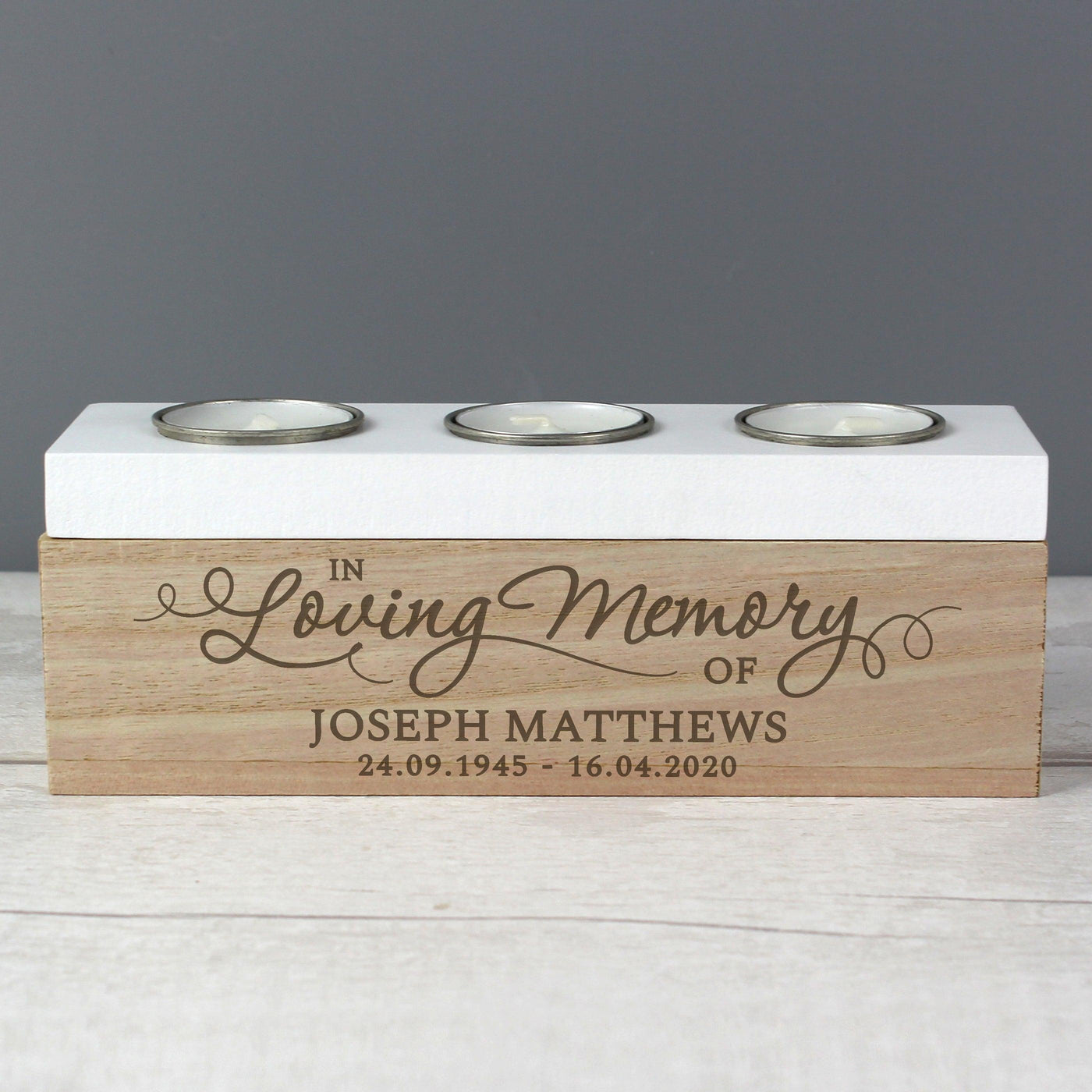 Personalised In Loving Memory Triple Tea Light Box - Shop Personalised Gifts