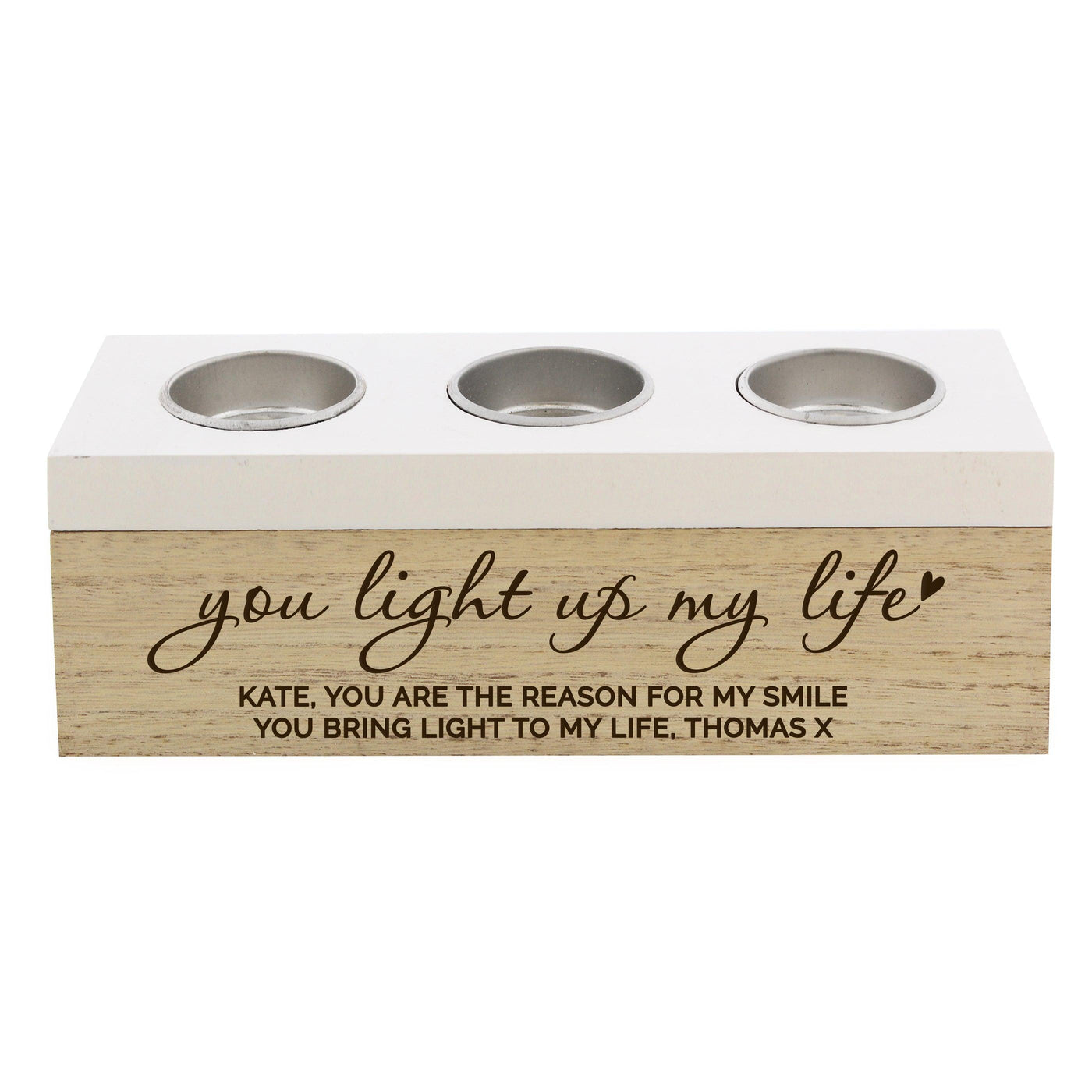Personalised You Light Up My Life Triple Tea Light Box - Shop Personalised Gifts