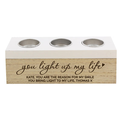 Personalised You Light Up My Life Triple Tea Light Box - Shop Personalised Gifts