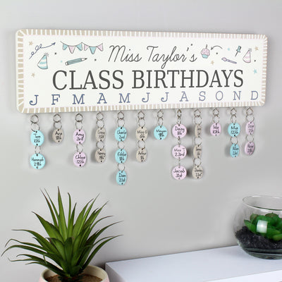 Personalised Classroom Office Birthday Planner Plaque with Customisable Discs - Shop Personalised Gifts