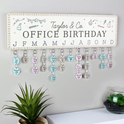 Personalised Classroom Office Birthday Planner Plaque with Customisable Discs - Shop Personalised Gifts