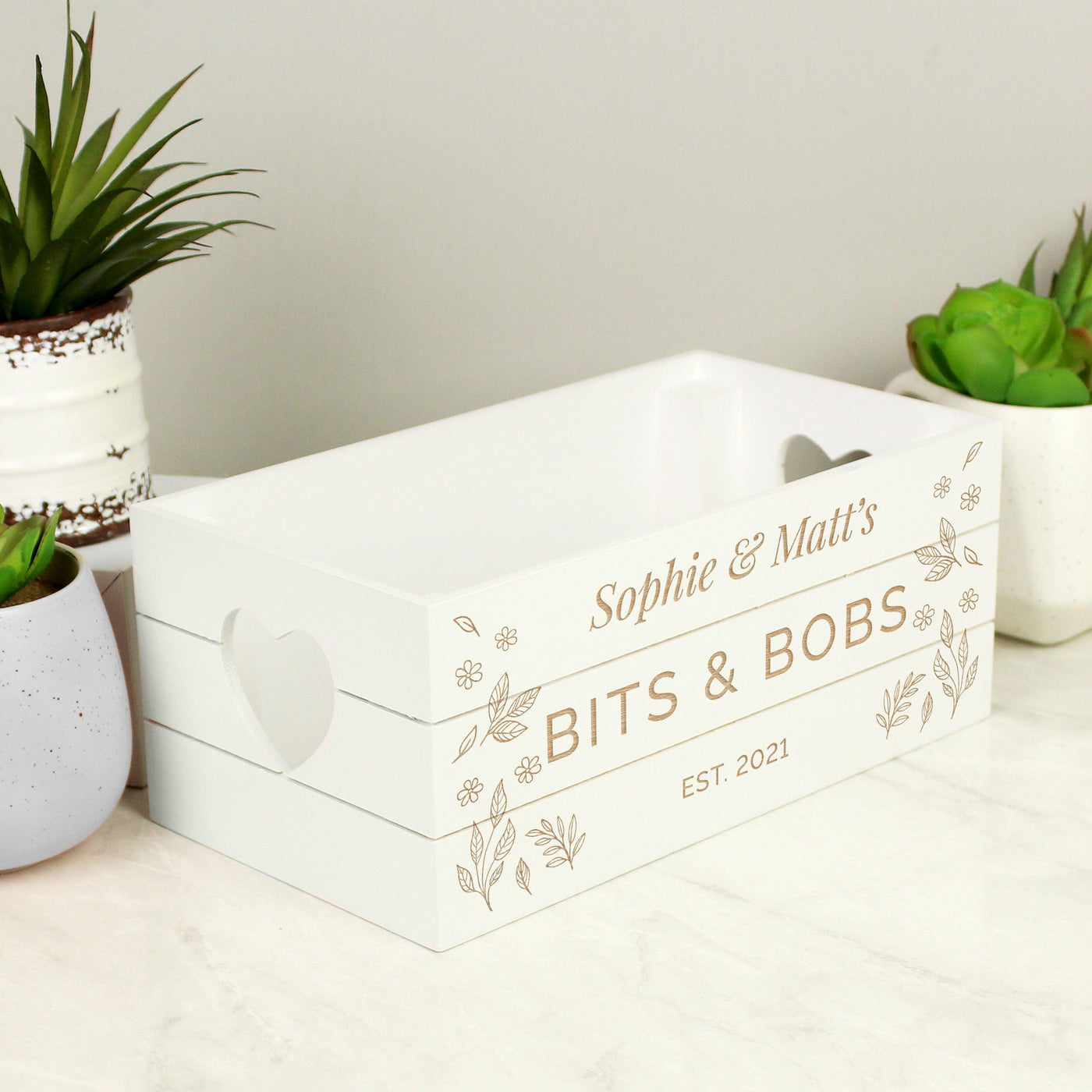 Personalised Free Text White Wooden Crate - Shop Personalised Gifts