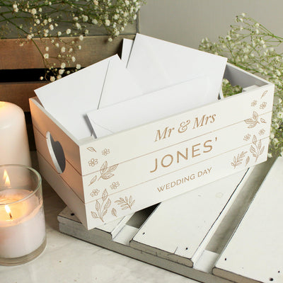 Personalised Free Text White Wooden Crate - Shop Personalised Gifts