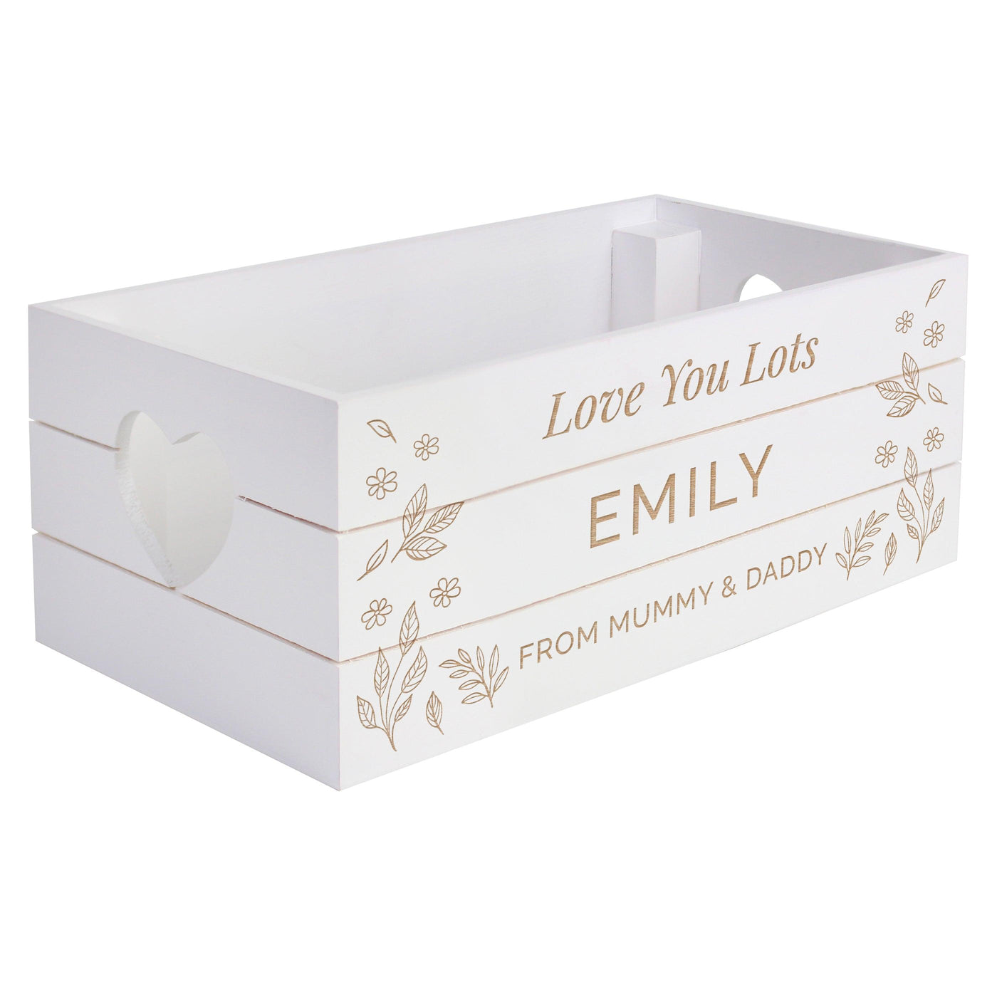 Personalised Free Text White Wooden Crate - Shop Personalised Gifts