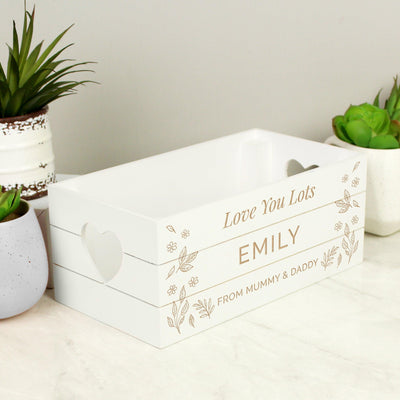 Personalised Free Text White Wooden Crate - Shop Personalised Gifts