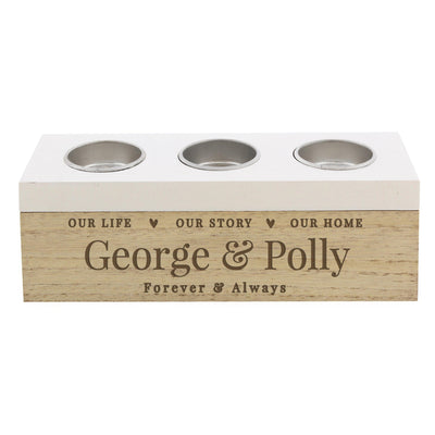 Personalised Our Life, Story & Home Triple Tea Light Box - Shop Personalised Gifts