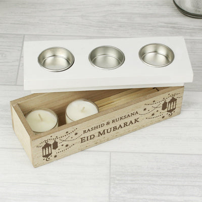 Personalised Eid Triple Tea Light Box - Shop Personalised Gifts