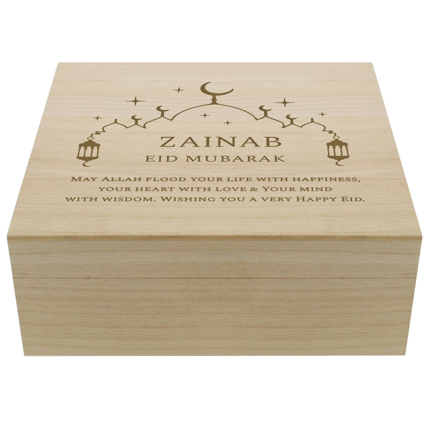 Personalised Eid Large Wooden Keepsake Box - Shop Personalised Gifts