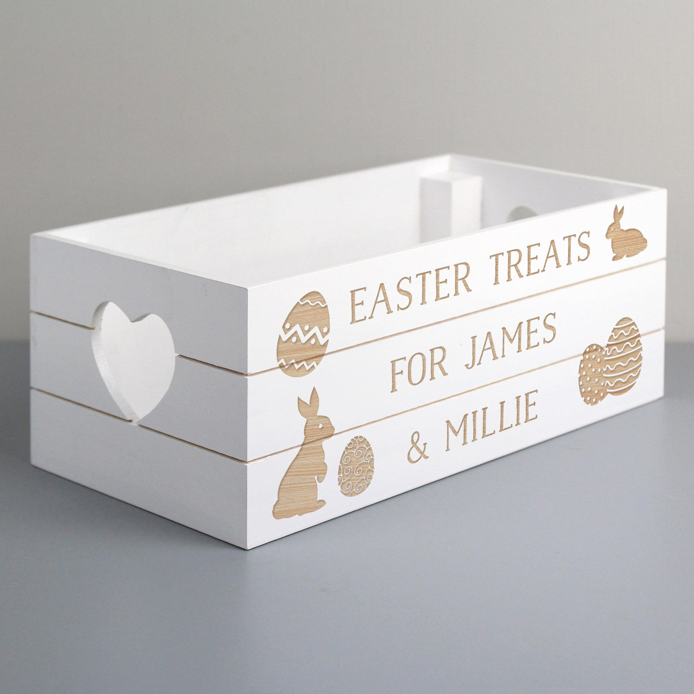 Personalised Easter Bunny White Wooden Crate - Shop Personalised Gifts