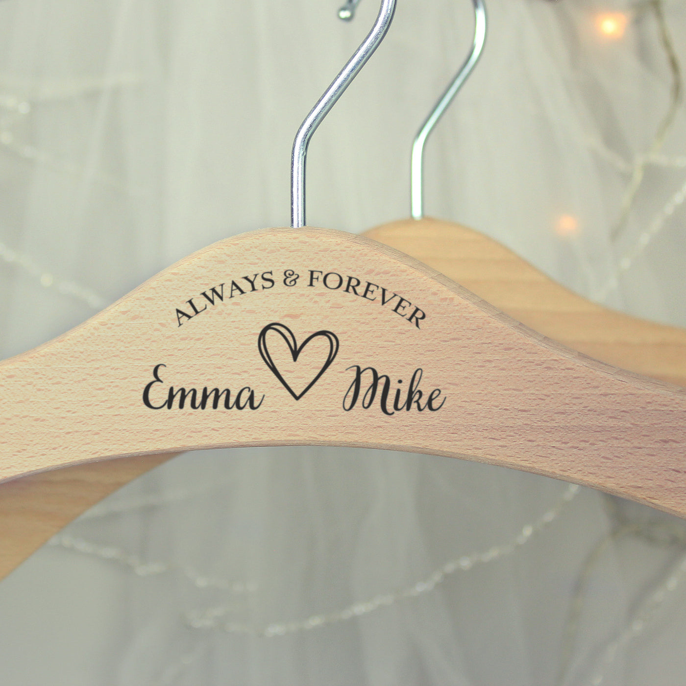 Personalised Always & Forever Wooden Hanger