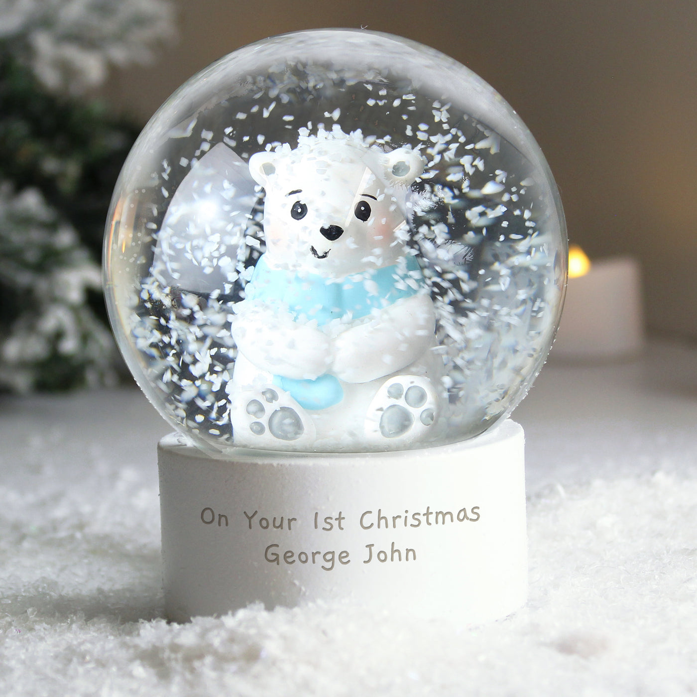 Personalised Polar Bear Snow Globe