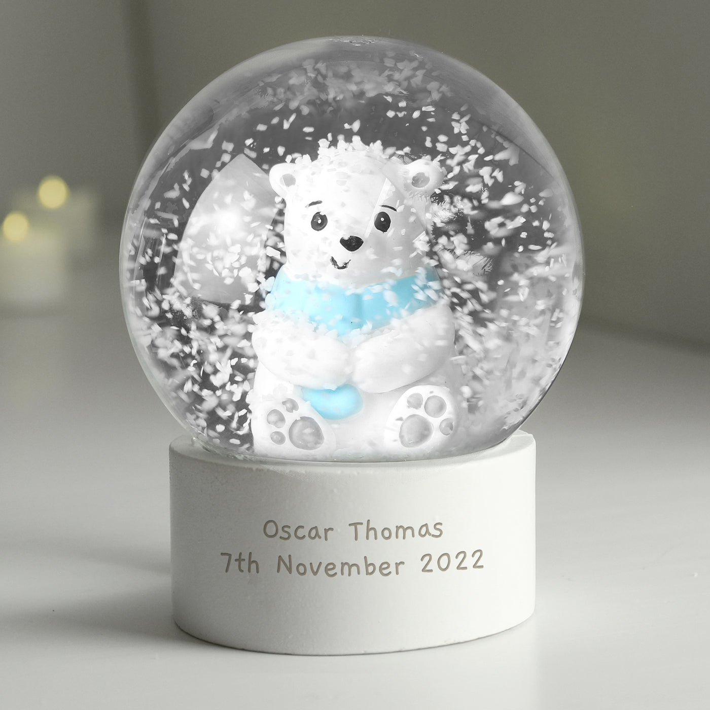 Personalised Polar Bear Snow Globe