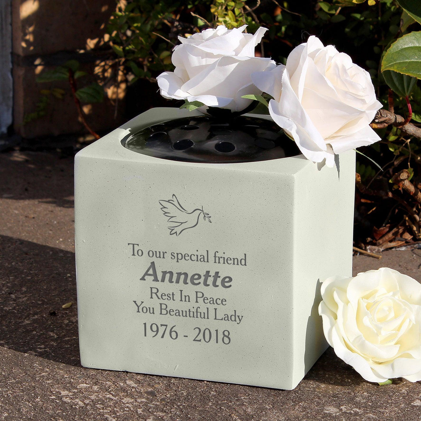 Personalised Dove Resin Memorial Vase Ornament - Shop Personalised Gifts
