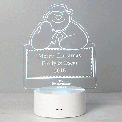 Personalised The Snowman and The Snowdog Colour Changing Decoration & LED Night Light - Shop Personalised Gifts