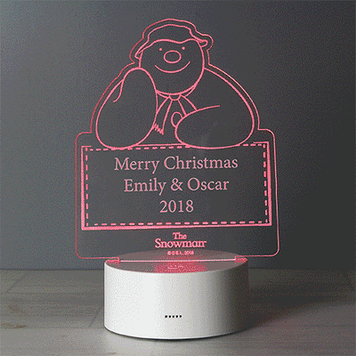 Personalised The Snowman and The Snowdog Colour Changing Decoration & LED Night Light - Shop Personalised Gifts
