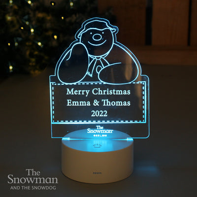 Personalised The Snowman and The Snowdog Colour Changing Decoration & LED Night Light